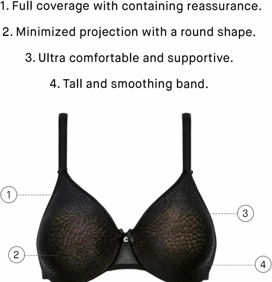 Chantelle Women's C Magnifique Seamless Unlined Minimizer Bra - Comfortable Full Coverage T-Shirt Bra