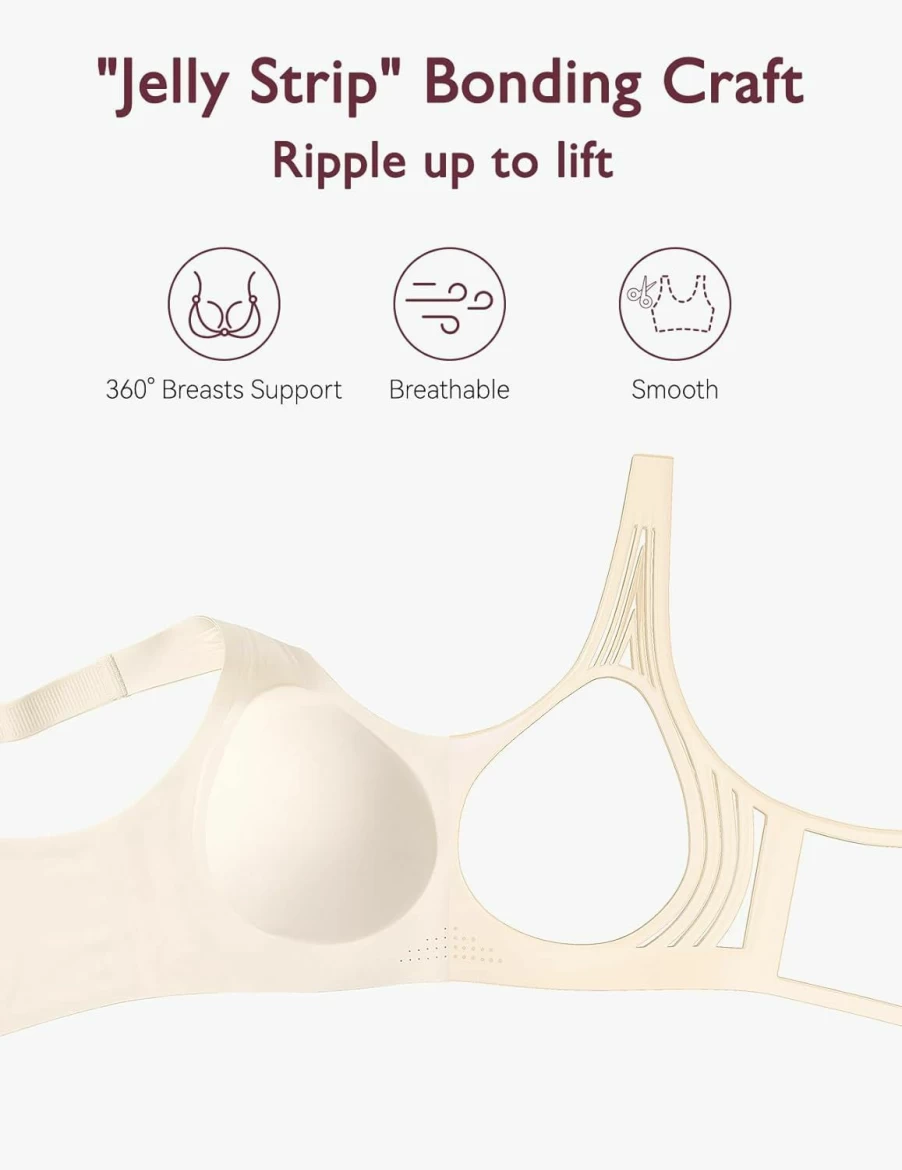 Momcozy Wireless Seamless Bra for Women - Full Coverage Comfort Bralette, Soft Support Everyday Bra, Invisible Underwear EB007
