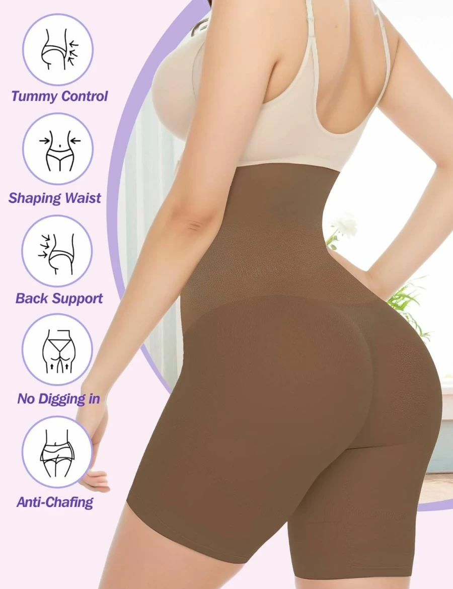 ZENUTA High Waisted Shapewear Shorts for Women - Seamless Tummy Control Body Shaper Shorts with Thigh Slimming Comfort