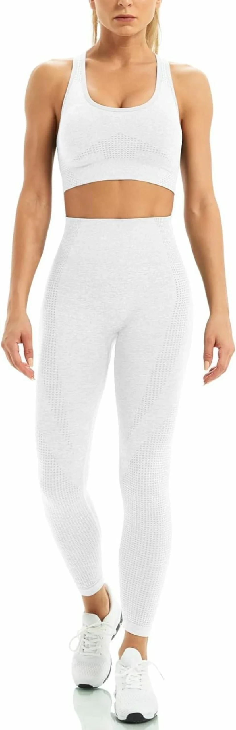 WodoWei Women's Seamless Yoga Set - High-Waisted Workout Leggings & Sports Bra for Gym & Activewear
