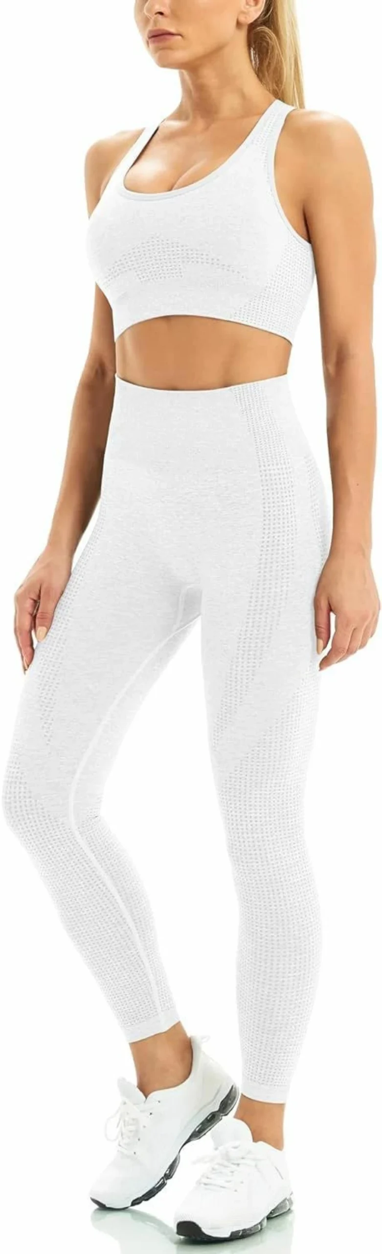 WodoWei Women's Seamless Yoga Set - High-Waisted Workout Leggings & Sports Bra for Gym & Activewear