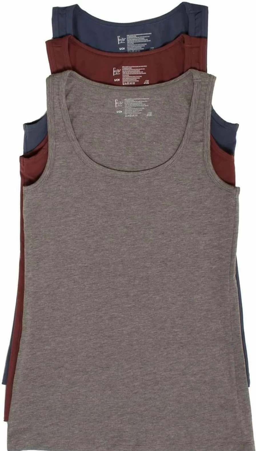 Felina Women's Seamless Cotton Stretch Tank Top 3-Pack - Layering Workout Tops for Women