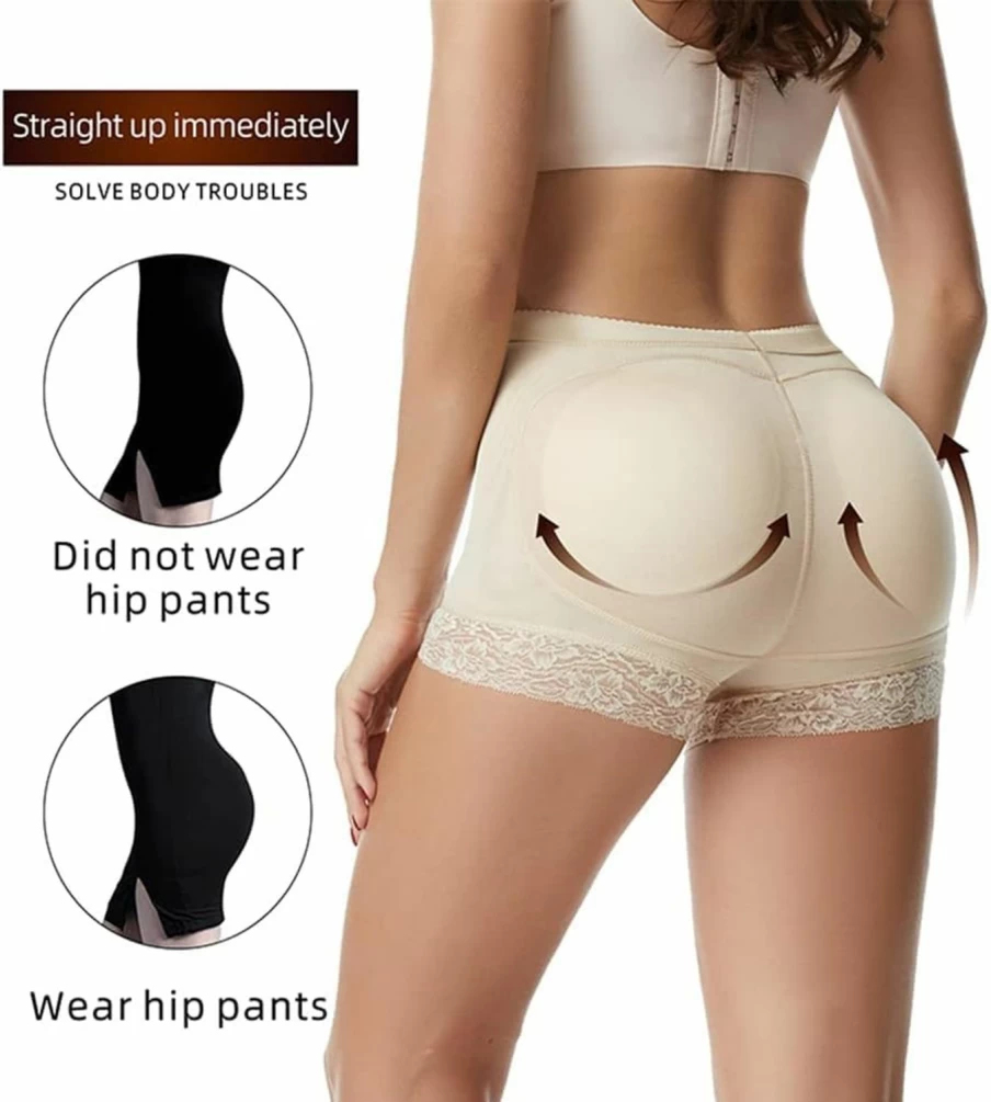 WEICHENS Women's Butt Lifting Shapewear - Padded Control Panties & Hip Enhancer Underwear for Instant Curves, Boyshort Design